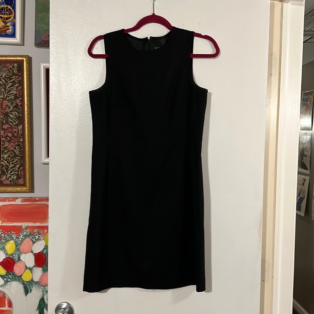 Banana Republic lightweight wool gabardine sleeveless little black dress